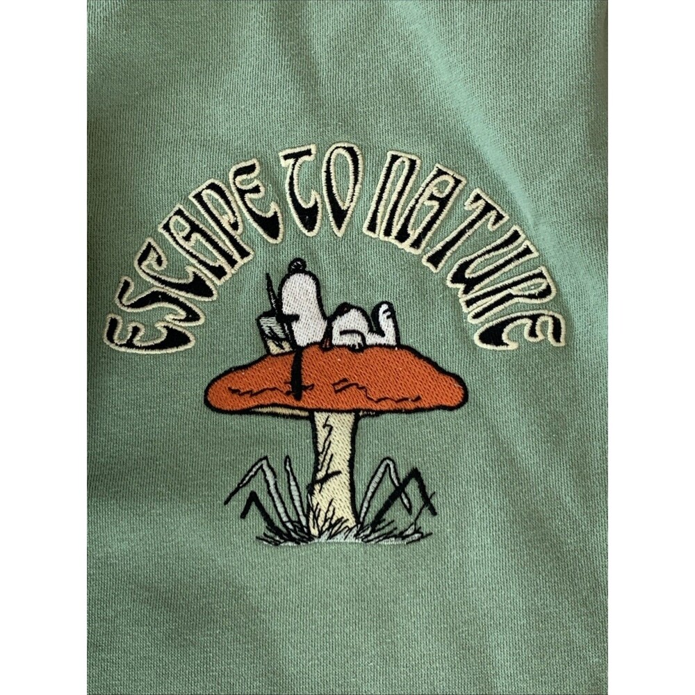 Parks Project x Peanuts Snoopy Green Jogger Sweatpants Sz Small Escape To Nature - Picture 7 of 16